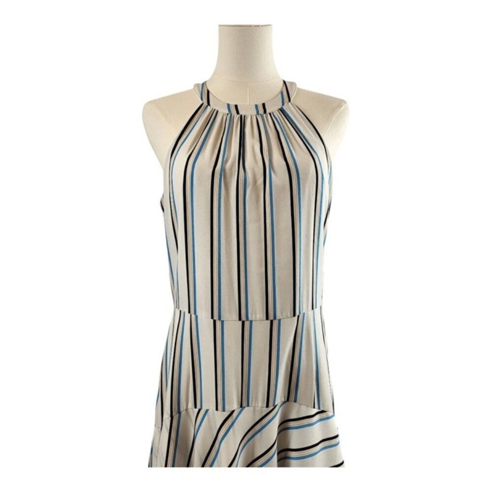 Adelyn Rae Layne Medium Multicolor Striped Halter Dress RTR Handkerchief Hemline - Picture 7 of 16